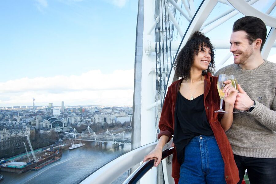 The London Eye Champagne Experience - Boarding the shared London Eye capsule