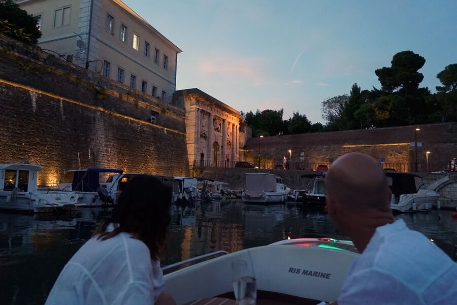 Zadar: Sunset and Night Cruise with Unlimited Sparkling Wine - Passing through Jazine Bay